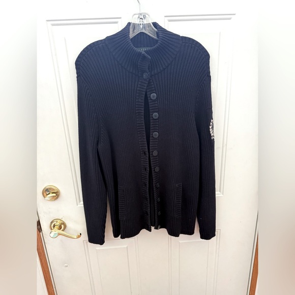 Ralph Lauren Sweaters - Ralph Lauren Navy Cardigan Women's 2X With Crest - Heavy Knit